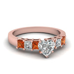 Load image into Gallery viewer, rose-gold-heart-white-diamond-engagement-wedding-ring-with-orange-sapphire-in-prong-set-FDENS1027HTRGSAOR-NL-RG_52d0fa85-a17e-4b2c-8323-2844896d2b3b
