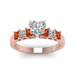 Load image into Gallery viewer, rose-gold-heart-white-diamond-engagement-wedding-ring-with-orange-sapphire-in-prong-set-FDENS1027HTRGSAORANGLE5-NL-RG_4d98e30b-12c9-4f98-a9f3-7bf2d16032d1
