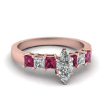 Load image into Gallery viewer, rose-gold-marquise-white-diamond-engagement-wedding-ring-with-dark-pink-sapphire-in-prong-set-FDENS1027MQRGSADRPI-NL-RG
