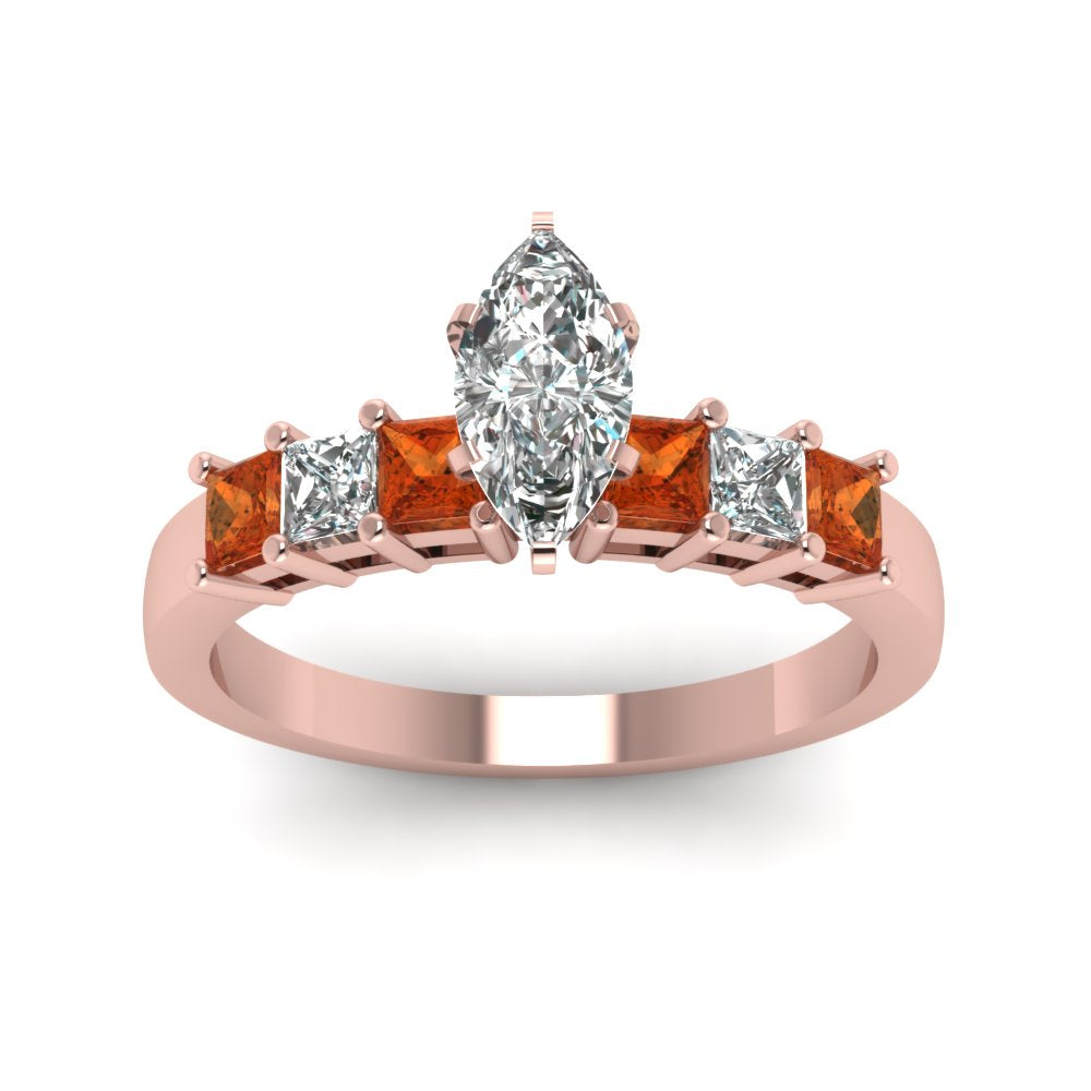 rose-gold-marquise-white-diamond-engagement-wedding-ring-with-orange-sapphire-in-prong-set-FDENS1027MQRGSAORANGLE5-NL-RG
