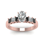 Load image into Gallery viewer, rose-gold-oval-white-diamond-engagement-wedding-ring-with-black-diamond-in-prong-set-FDENS1027OVRGBLACKANGLE5-NL-RG
