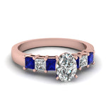 Load image into Gallery viewer, rose-gold-oval-white-diamond-engagement-wedding-ring-with-blue-sapphire-in-prong-set-FDENS1027OVRGSABL-NL-RG
