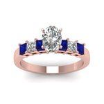 Load image into Gallery viewer, rose-gold-oval-white-diamond-engagement-wedding-ring-with-blue-sapphire-in-prong-set-FDENS1027OVRGSABLANGLE5-NL-RG
