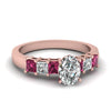 Load image into Gallery viewer, rose-gold-oval-white-diamond-engagement-wedding-ring-with-dark-pink-sapphire-in-prong-set-FDENS1027OVRGSADRPI-NL-RG