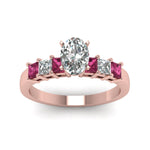Load image into Gallery viewer, rose-gold-oval-white-diamond-engagement-wedding-ring-with-dark-pink-sapphire-in-prong-set-FDENS1027OVRGSADRPIANGLE5-NL-RG_3c34cb92-30af-4b1d-bc7c-1640a4480eb2
