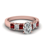 Load image into Gallery viewer, rose-gold-oval-white-diamond-engagement-wedding-ring-with-red-ruby-in-prong-set-FDENS1027OVRGRUDR-NL-RG_5e2059e9-ec45-410b-80d6-c595f6193ce1
