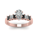 Load image into Gallery viewer, rose-gold-pear-white-diamond-engagement-wedding-ring-with-black-diamond-in-prong-set-FDENS1027PERGBLACKANGLE5-NL-RG_d9c471d6-935f-4142-a5af-aba1da20e3af
