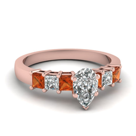 rose-gold-pear-white-diamond-engagement-wedding-ring-with-orange-sapphire-in-prong-set-FDENS1027PERGSAOR-NL-RG