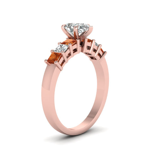 rose-gold-pear-white-diamond-engagement-wedding-ring-with-orange-sapphire-in-prong-set-FDENS1027PERGSAORANGLE2-NL-RG
