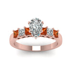 Load image into Gallery viewer, rose-gold-pear-white-diamond-engagement-wedding-ring-with-orange-sapphire-in-prong-set-FDENS1027PERGSAORANGLE5-NL-RG
