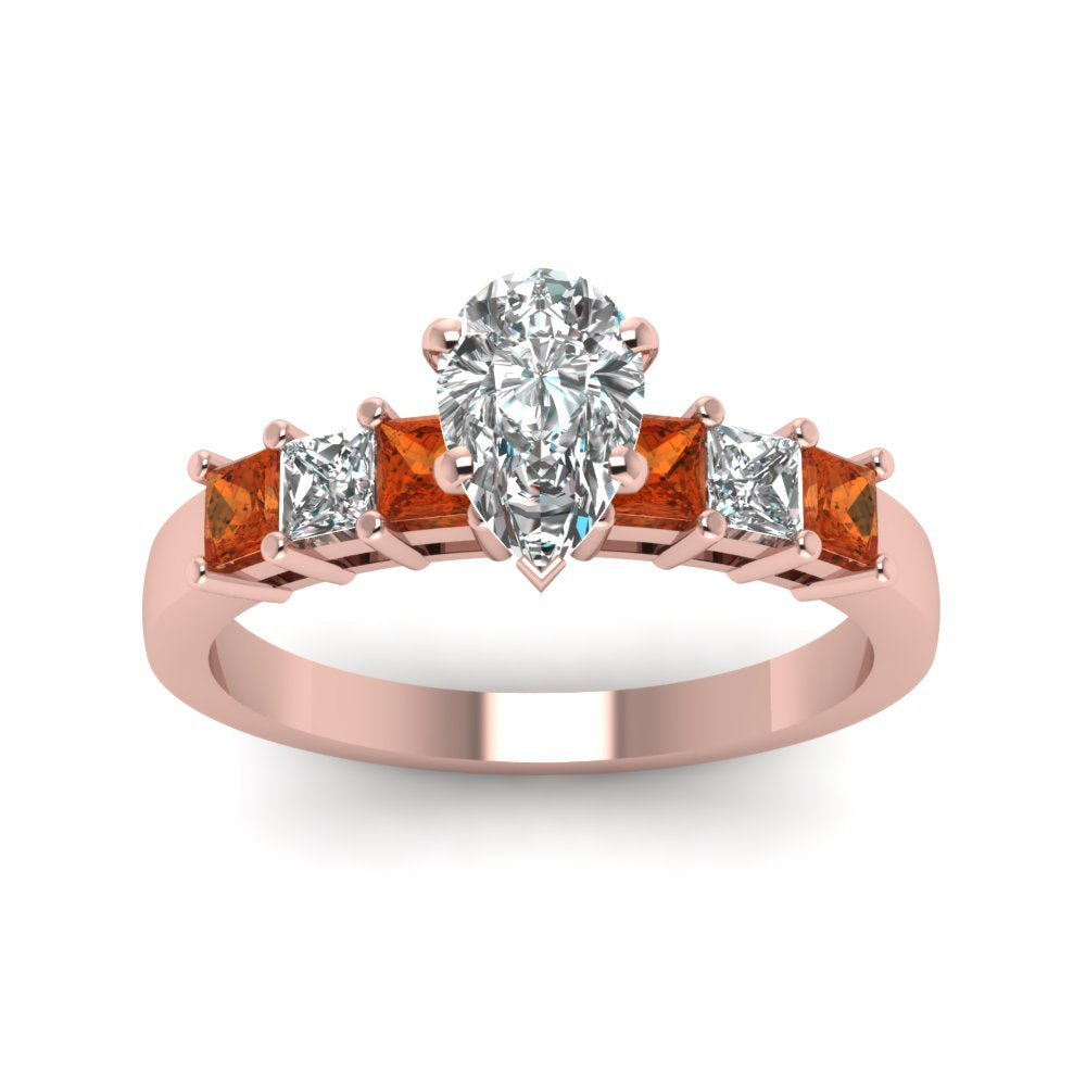 rose-gold-pear-white-diamond-engagement-wedding-ring-with-orange-sapphire-in-prong-set-FDENS1027PERGSAORANGLE5-NL-RG