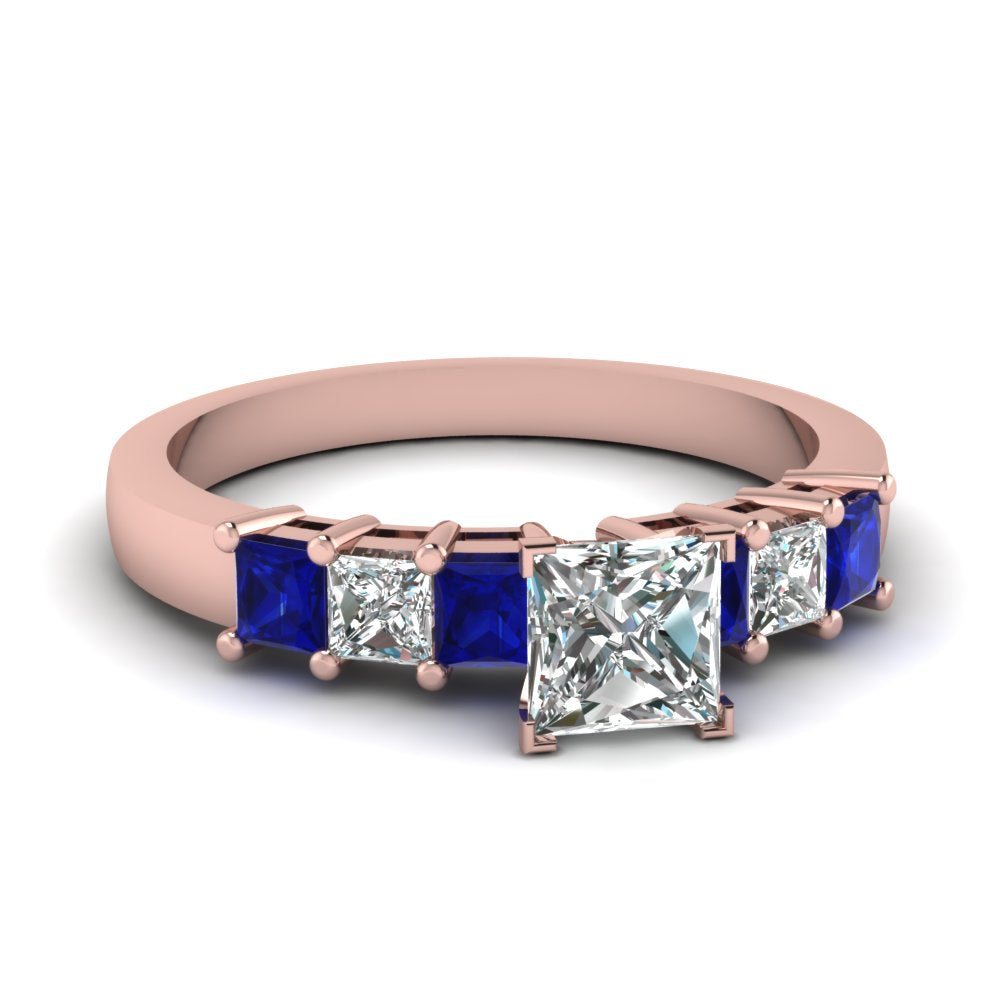 rose-gold-princess-white-diamond-engagement-wedding-ring-with-blue-sapphire-in-prong-set-FDENS1027PRRGSABL-NL-RG