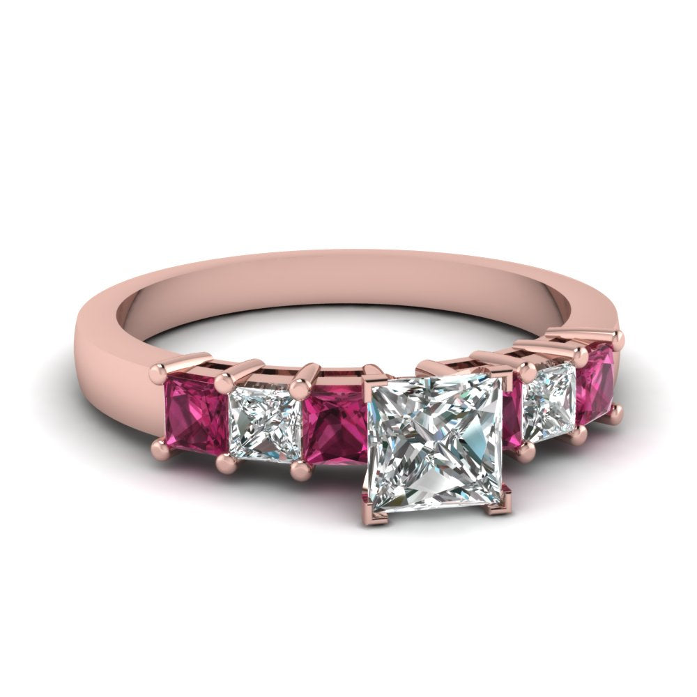 rose-gold-princess-white-diamond-engagement-wedding-ring-with-dark-pink-sapphire-in-prong-set-FDENS1027PRRGSADRPI-NL-RG