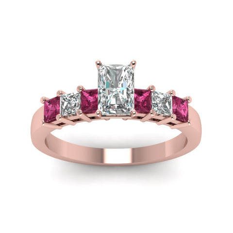 rose-gold-radiant-white-diamond-engagement-wedding-ring-with-dark-pink-sapphire-in-prong-set-FDENS1027RARGSADRPIANGLE5-NL-RG
