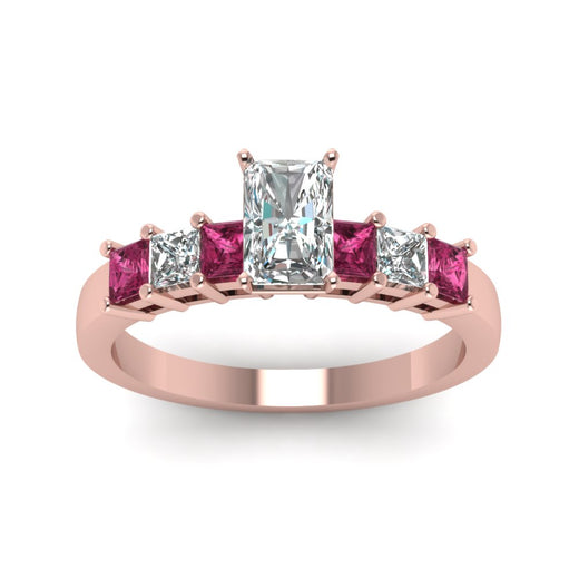 rose-gold-radiant-white-diamond-engagement-wedding-ring-with-dark-pink-sapphire-in-prong-set-FDENS1027RARGSADRPIANGLE5-NL-RG