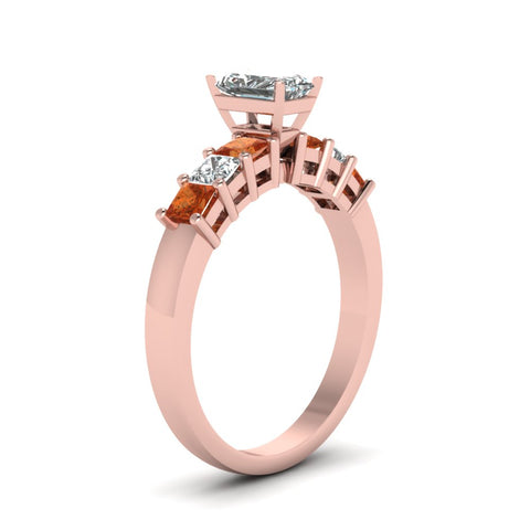 rose-gold-radiant-white-diamond-engagement-wedding-ring-with-orange-sapphire-in-prong-set-FDENS1027RARGSAORANGLE2-NL-RG