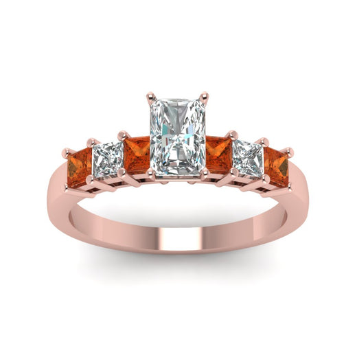 rose-gold-radiant-white-diamond-engagement-wedding-ring-with-orange-sapphire-in-prong-set-FDENS1027RARGSAORANGLE5-NL-RG