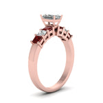 Load image into Gallery viewer, rose-gold-radiant-white-diamond-engagement-wedding-ring-with-red-ruby-in-prong-set-FDENS1027RARGRUDRANGLE2-NL-RG_fb2a2ca4-35eb-4d7b-8ea1-eb0d4ff67a51
