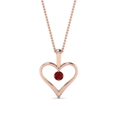 Solitaire Heart Pendant