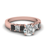 Load image into Gallery viewer, rose-gold-round-white-diamond-engagement-wedding-ring-with-black-diamond-in-prong-set-FDENS1027RORGBLACK-NL-RG_f110004e-b6b1-441f-9b2f-e2709d2cfe26
