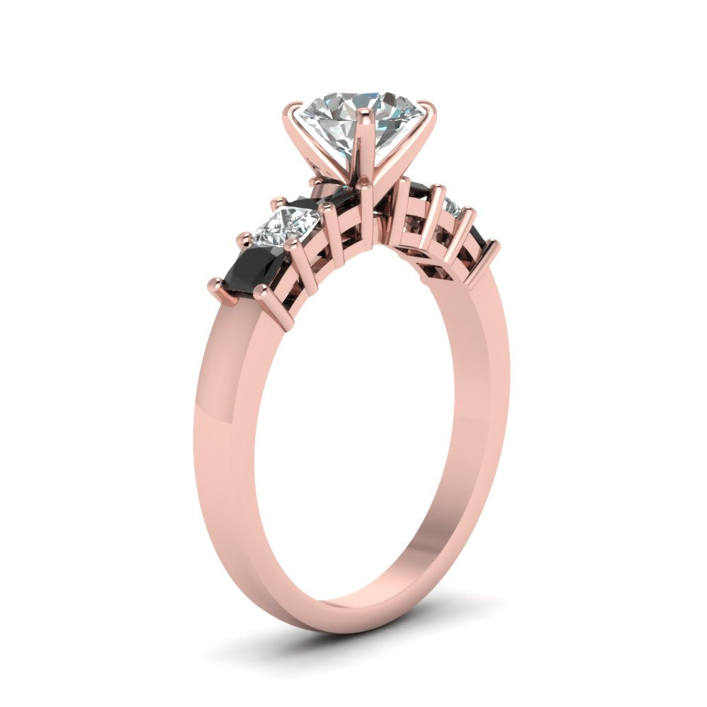 rose-gold-round-white-diamond-engagement-wedding-ring-with-black-diamond-in-prong-set-FDENS1027RORGBLACKANGLE2-NL-RG