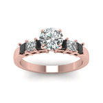 Load image into Gallery viewer, rose-gold-round-white-diamond-engagement-wedding-ring-with-black-diamond-in-prong-set-FDENS1027RORGBLACKANGLE5-NL-RG
