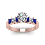Load image into Gallery viewer, rose-gold-round-white-diamond-engagement-wedding-ring-with-blue-sapphire-in-prong-set-FDENS1027RORGSABLANGLE5-NL-RG
