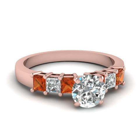 rose-gold-round-white-diamond-engagement-wedding-ring-with-orange-sapphire-in-prong-set-FDENS1027RORGSAOR-NL-RG