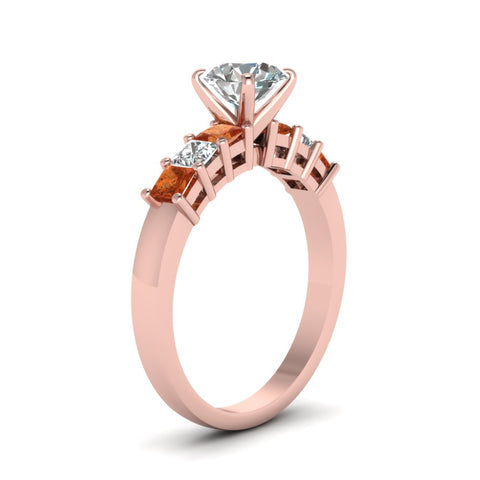 rose-gold-round-white-diamond-engagement-wedding-ring-with-orange-sapphire-in-prong-set-FDENS1027RORGSAORANGLE2-NL-RG