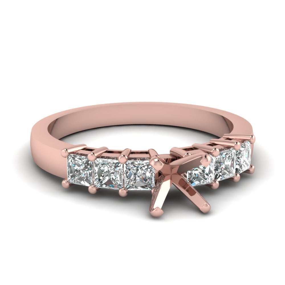 7 Stone Classic Semi Mount Engagement Ring