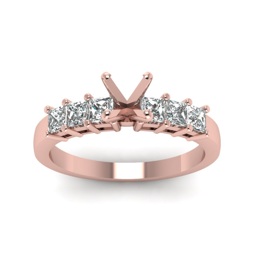 7 Stone Classic Semi Mount Engagement Ring