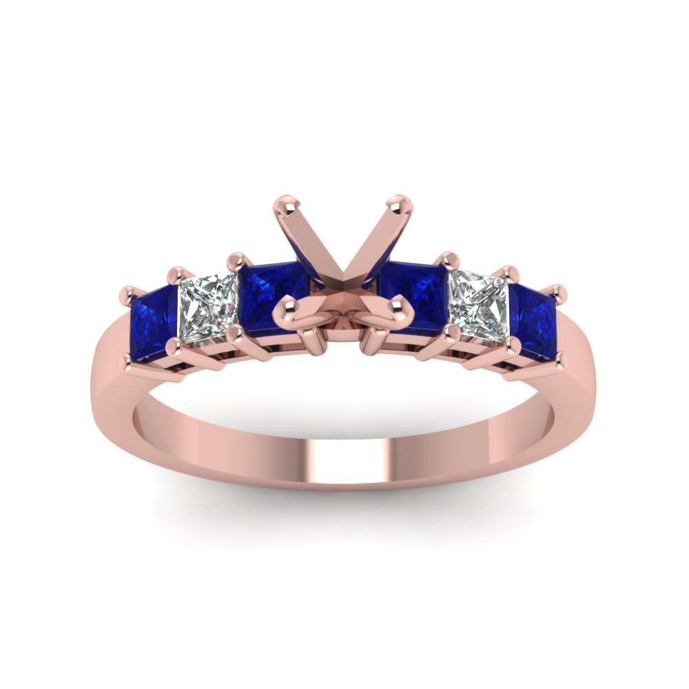 7 Stone Classic Semi Mount Engagement Ring