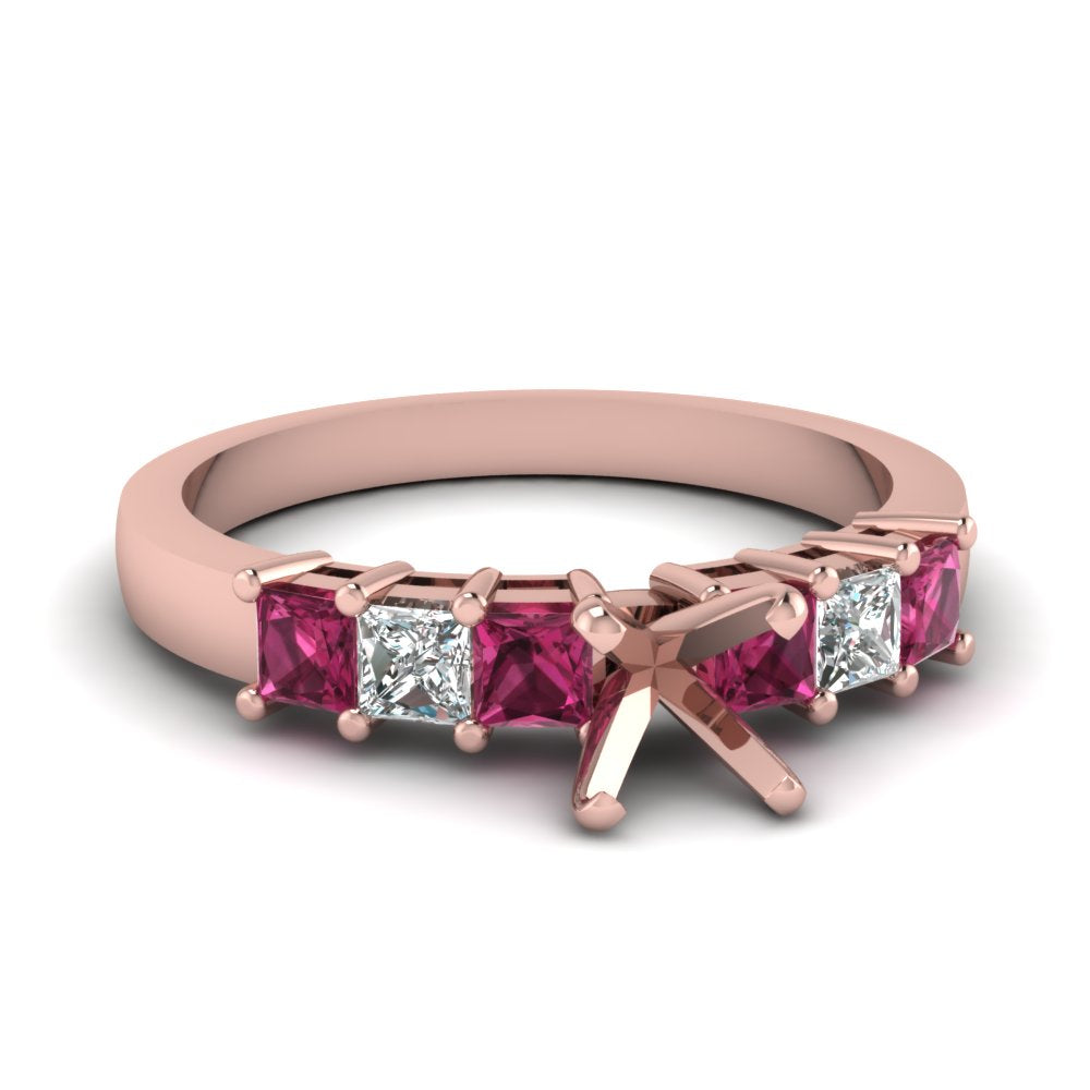 7 Stone Classic Semi Mount Engagement Ring