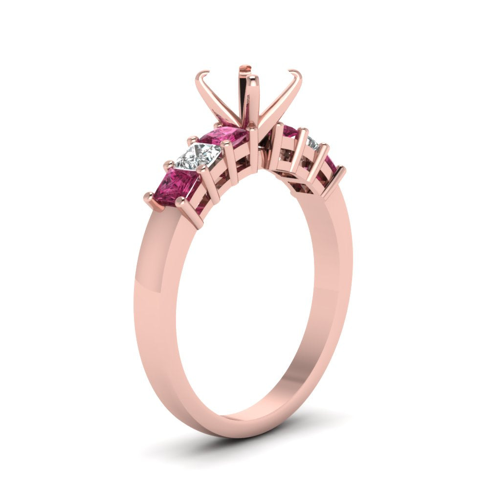 7 Stone Classic Semi Mount Engagement Ring