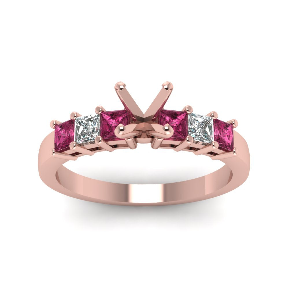 7 Stone Classic Semi Mount Engagement Ring