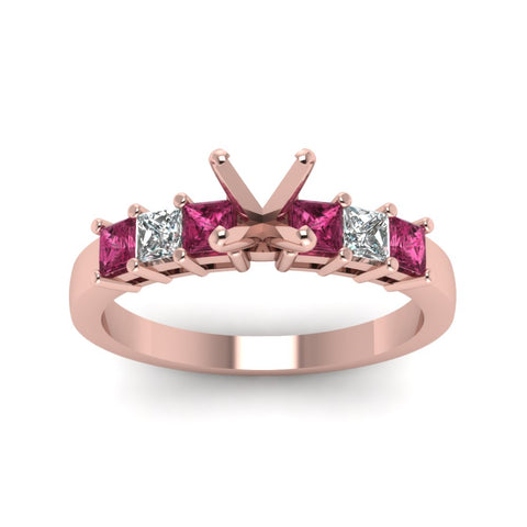 7 Stone Classic Semi Mount Engagement Ring