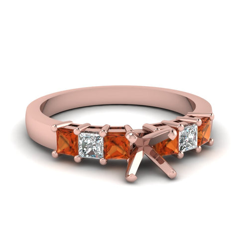 7 Stone Classic Semi Mount Engagement Ring