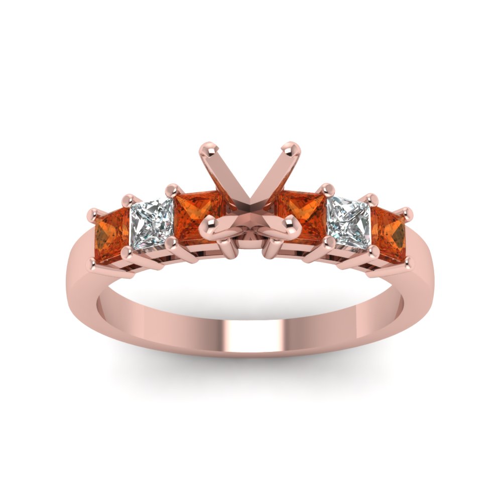 7 Stone Classic Semi Mount Engagement Ring