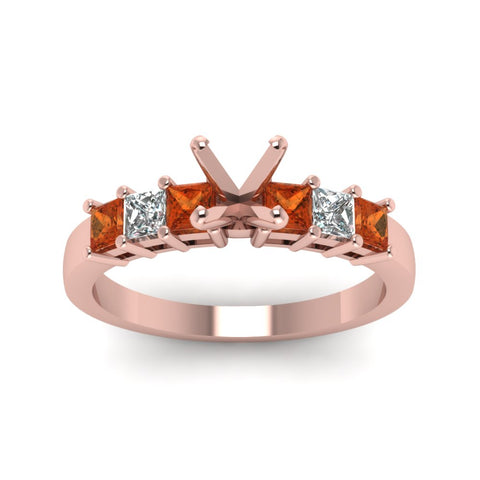 7 Stone Classic Semi Mount Engagement Ring