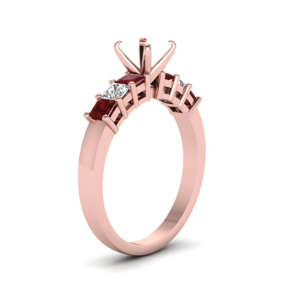 7 Stone Classic Semi Mount Engagement Ring