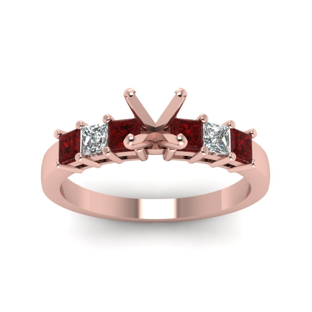 7 Stone Classic Semi Mount Engagement Ring