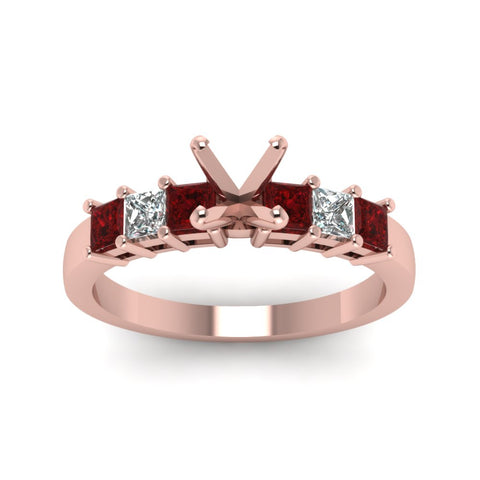 7 Stone Classic Semi Mount Engagement Ring