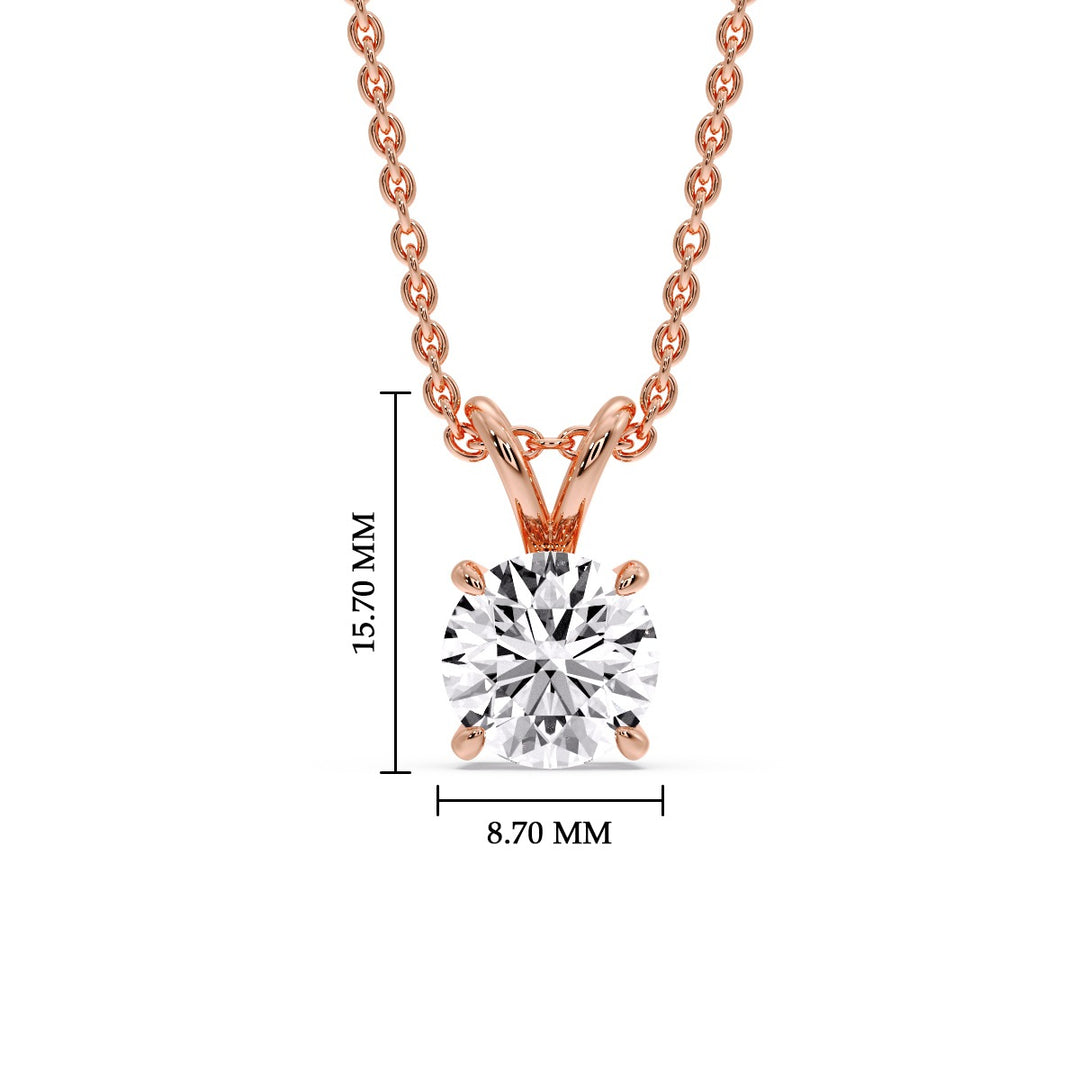 Round 4 Prong Solitaire Pendant