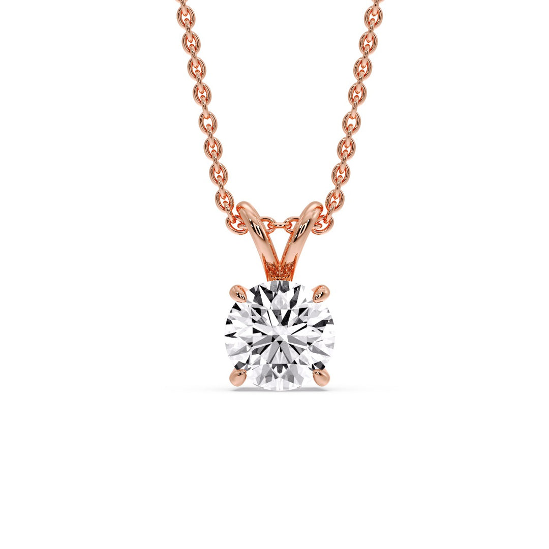 Round 4 Prong Solitaire Pendant