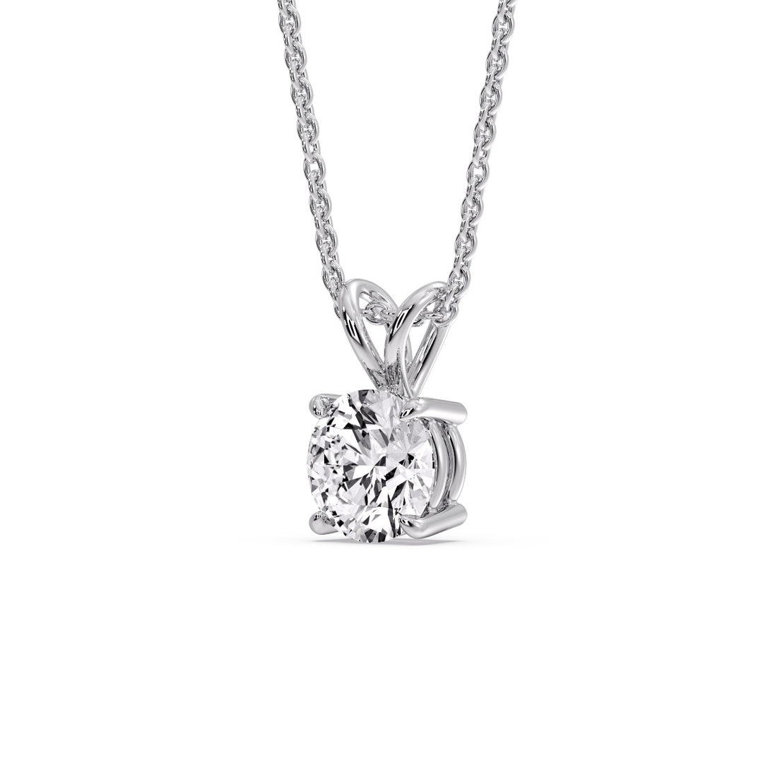 Round 4 Prong Solitaire Pendant