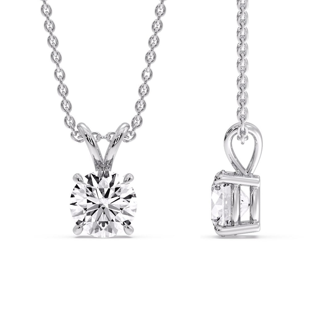 Round 4 Prong Solitaire Pendant