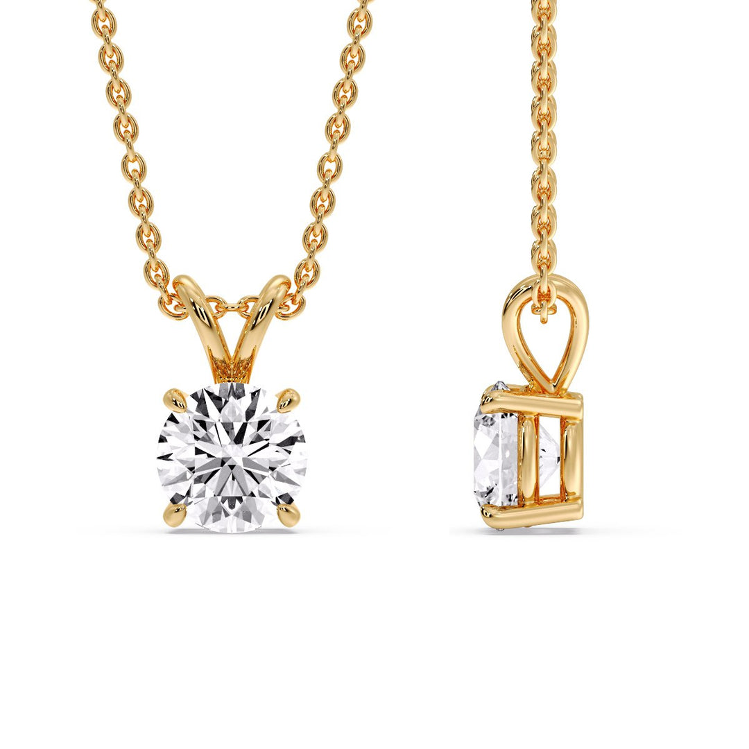 Round 4 Prong Solitaire Pendant