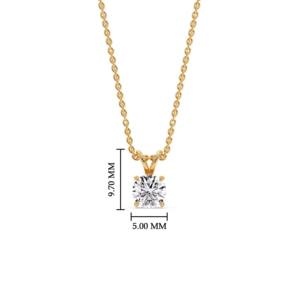Round 4 Prong Solitaire Pendant