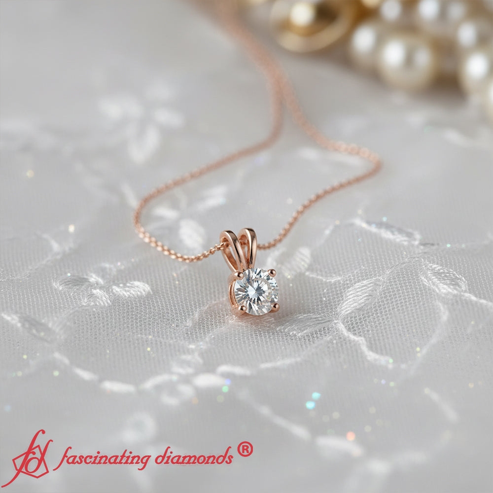Round 4 Prong Solitaire Pendant