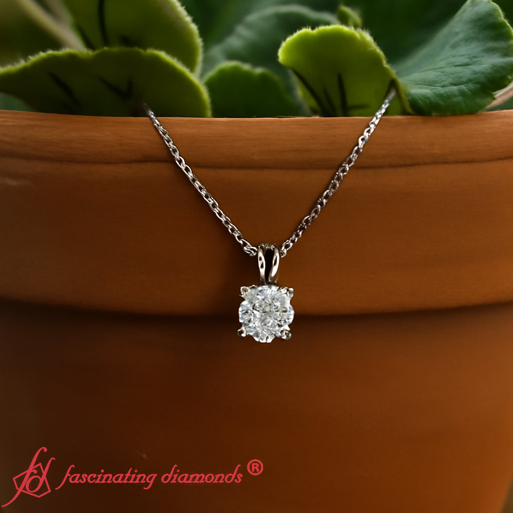 Round 4 Prong Solitaire Pendant